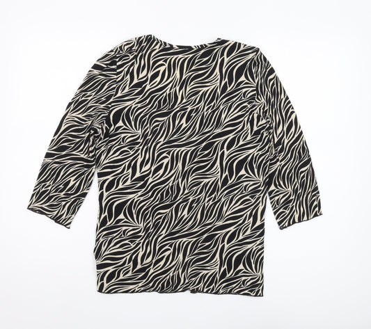 Principles Women's Black Animal Print Blouse - Size 14