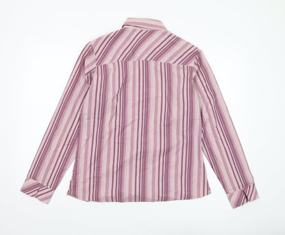 EWM Women's Pink Striped Button-Up Shirt Size 12