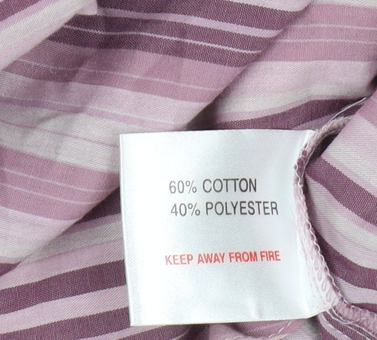 EWM Women's Pink Striped Button-Up Shirt Size 12