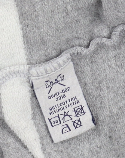 Crew Clothing Women's Grey Striped Henley Sweatshirt, Size 10