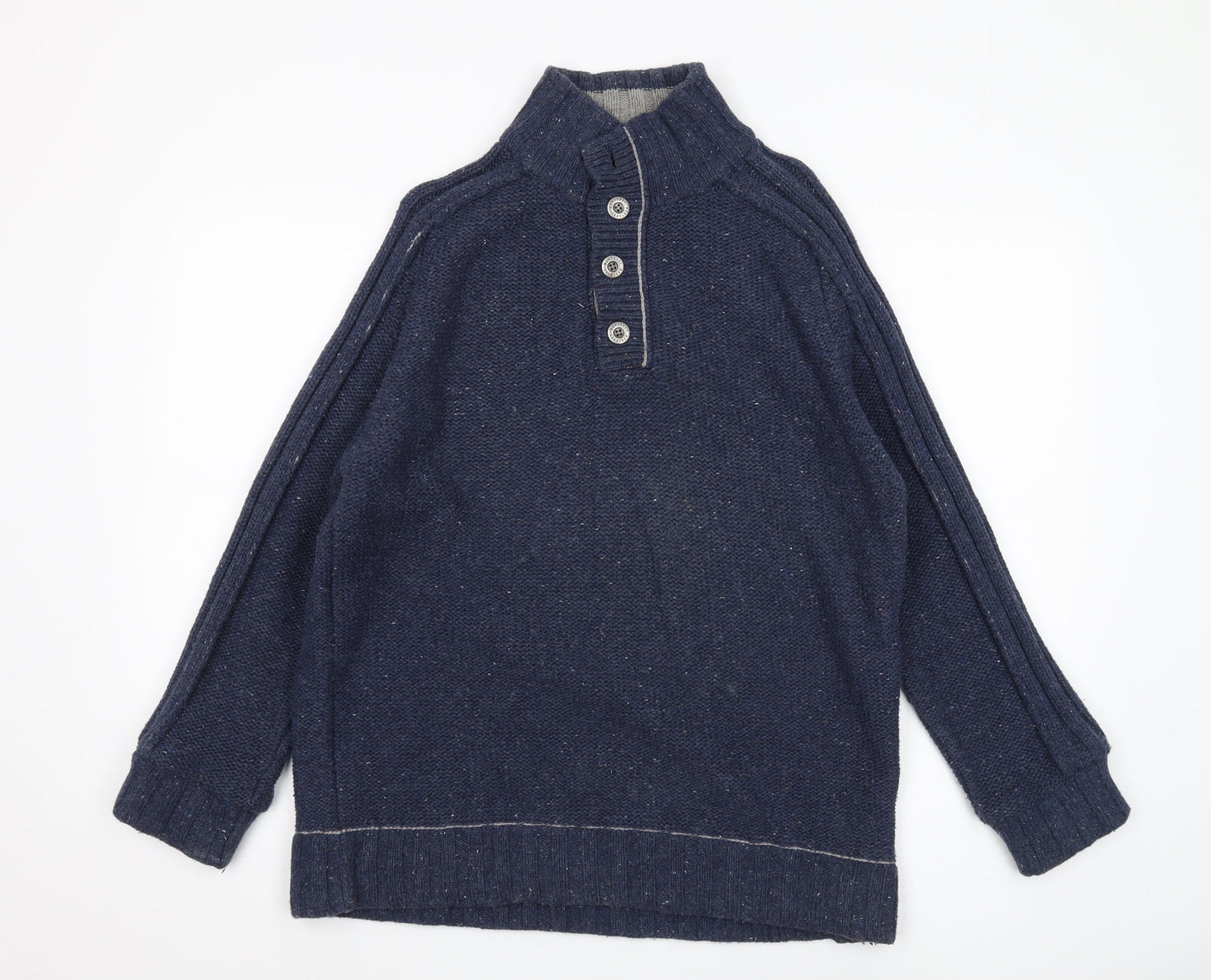 Mantaray Men's Blue Henley Jumper Medium