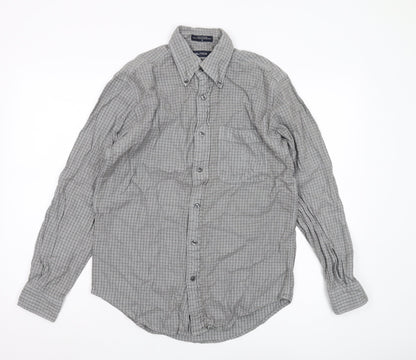 Nautica Men's Grey Check Long Sleeve Shirt S