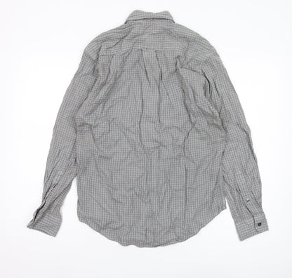 Nautica Men's Grey Check Long Sleeve Shirt S