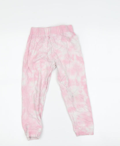 DKNY Girls Pink Tie Dye Jogger Leggings, Size 4 Years