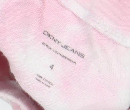 DKNY Girls Pink Tie Dye Jogger Leggings, Size 4 Years