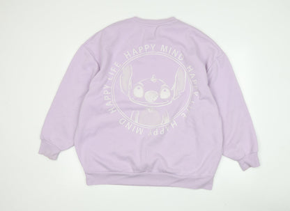 Womens UK Size M Disney Purple Pullover Sweatshirt