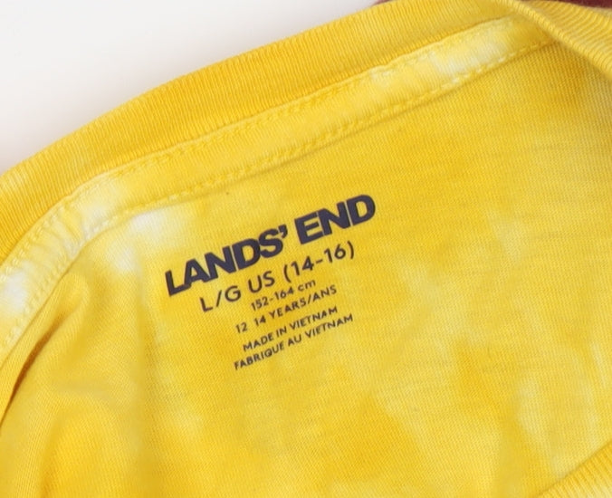 Lands' End Teens Retro Tie-Dye Long Sleeve T-Shirt