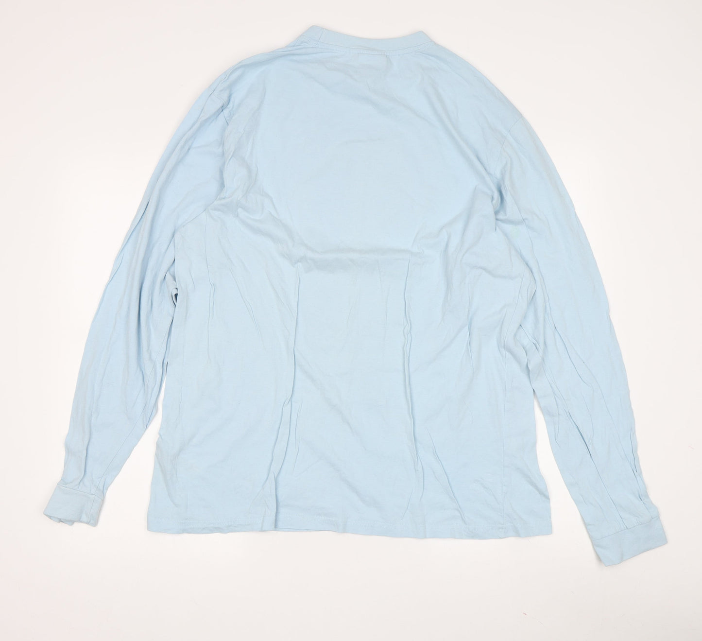 Rick and Morty Men's XL Blue Long Sleeve Cartoon T-Shirt