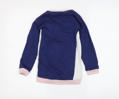 Guess Girls Blue Pink Sweatshirt, 4 Years, Embroidered Logo