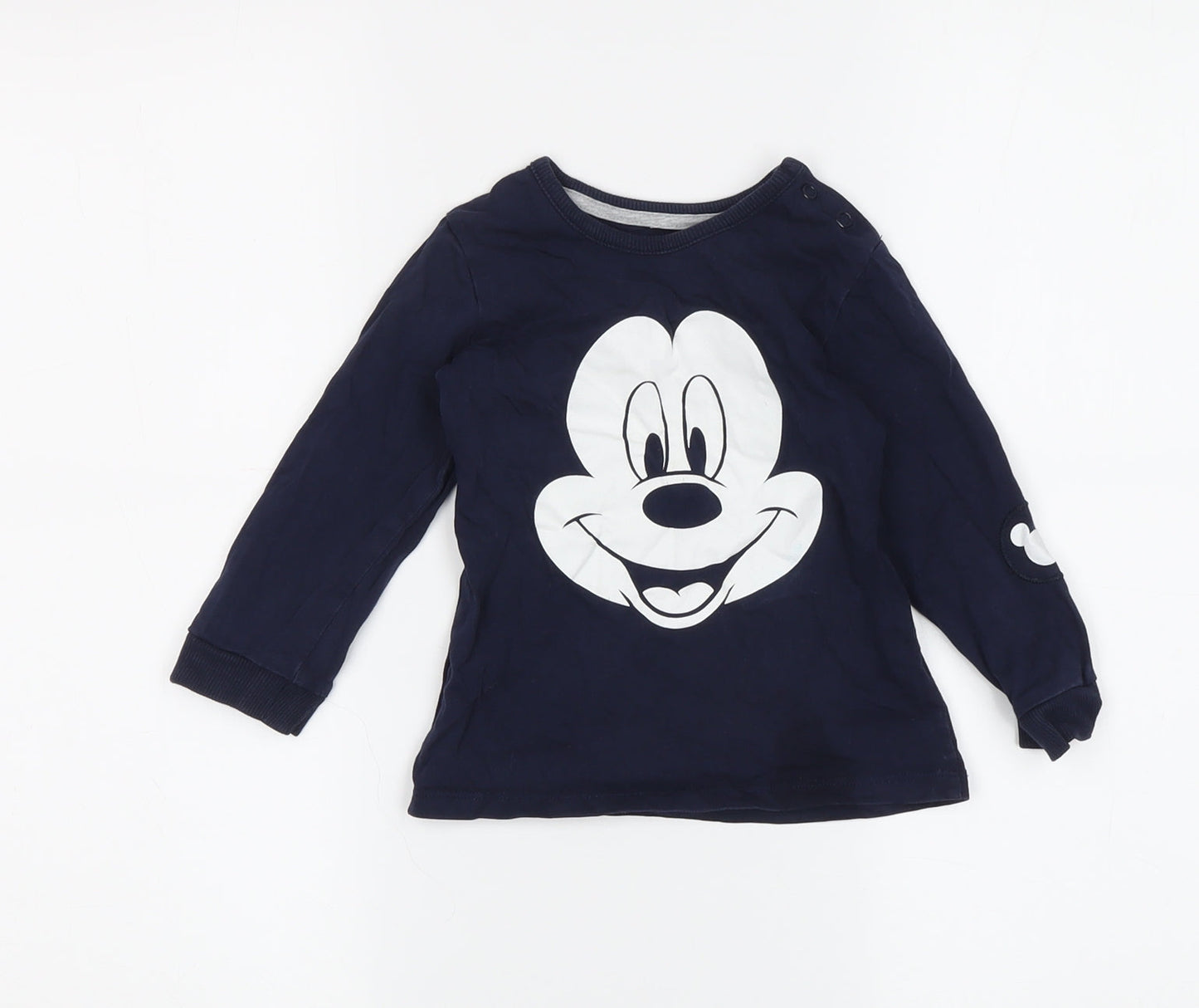 Boys Mickey Mouse Navy Long Sleeve T-Shirt, 3-4 Years, Disney