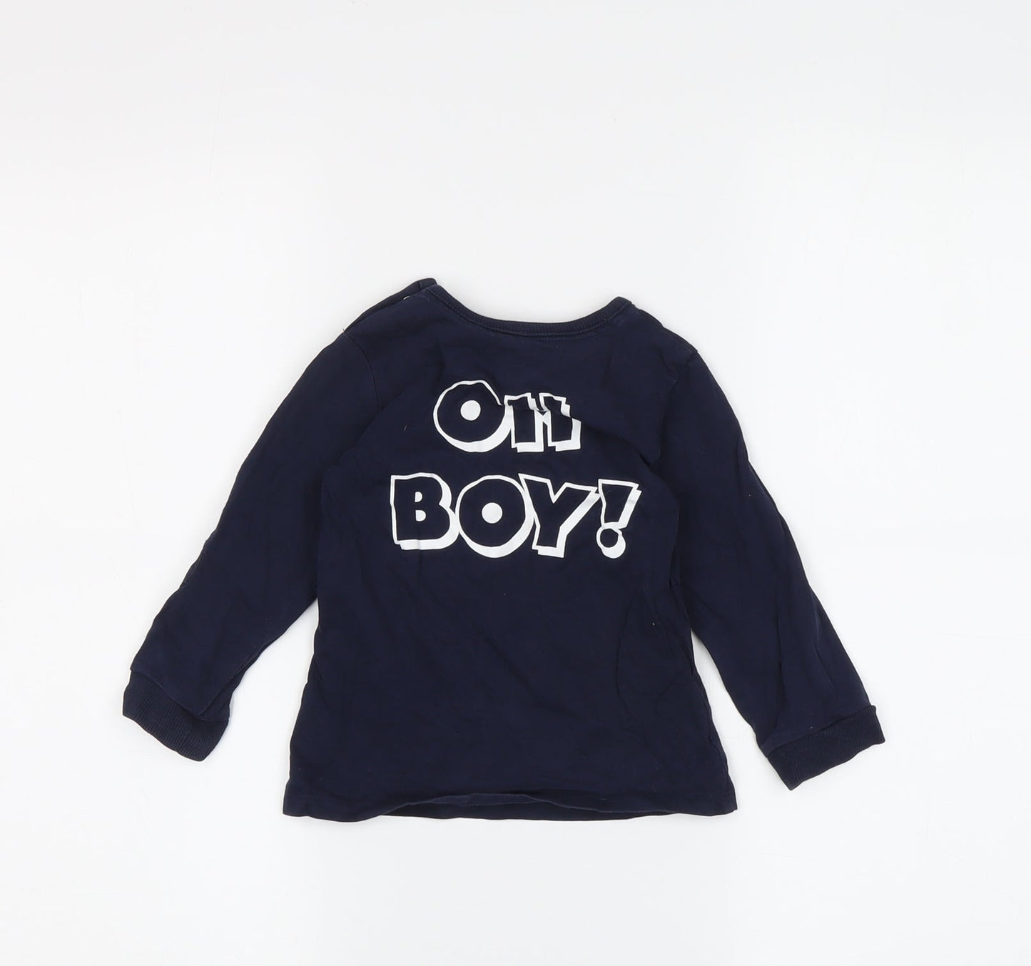 Boys Mickey Mouse Navy Long Sleeve T-Shirt, 3-4 Years, Disney