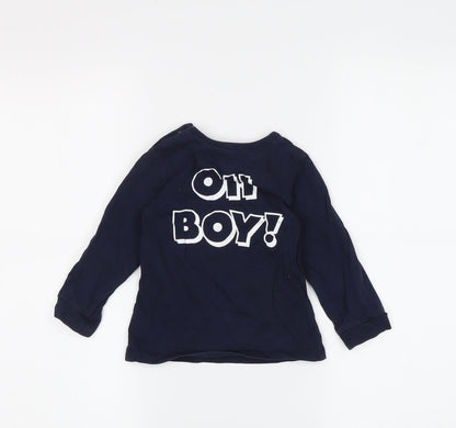 Boys Mickey Mouse Navy Long Sleeve T-Shirt, 3-4 Years, Disney