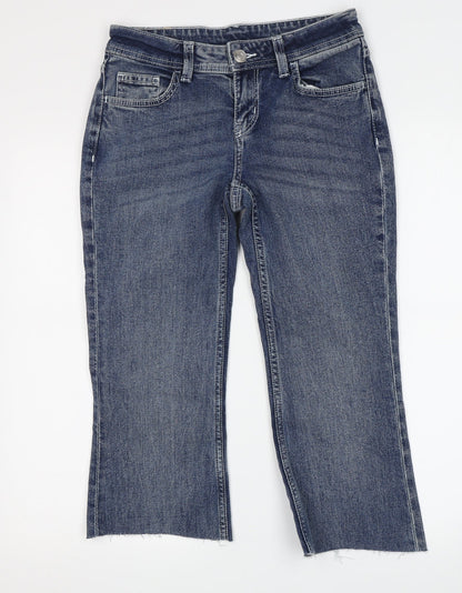 Womens UK Size 6 H&M Regular Fit Cropped Blue Jeans