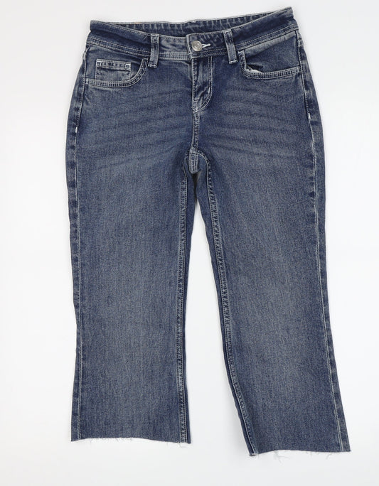 Womens UK Size 6 H&M Regular Fit Cropped Blue Jeans
