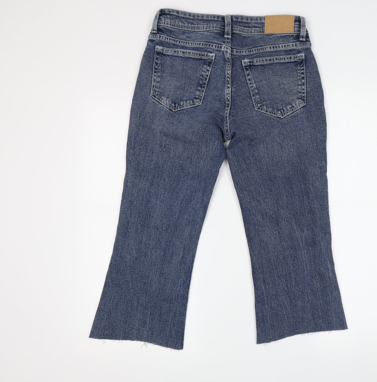 Womens UK Size 6 H&M Regular Fit Cropped Blue Jeans