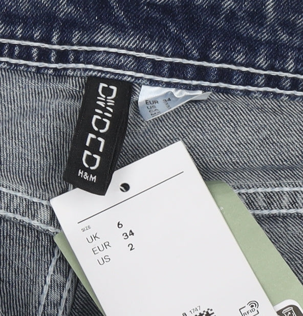 Womens UK Size 6 H&M Regular Fit Cropped Blue Jeans
