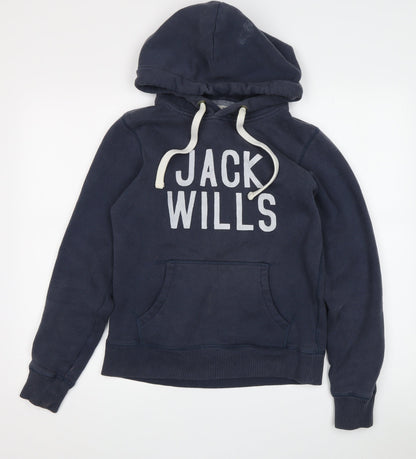 Womens UK Size 8 Jack Wills Blue Pullover Hoodie
