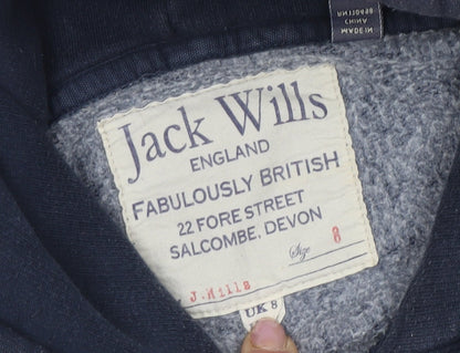 Womens UK Size 8 Jack Wills Blue Pullover Hoodie
