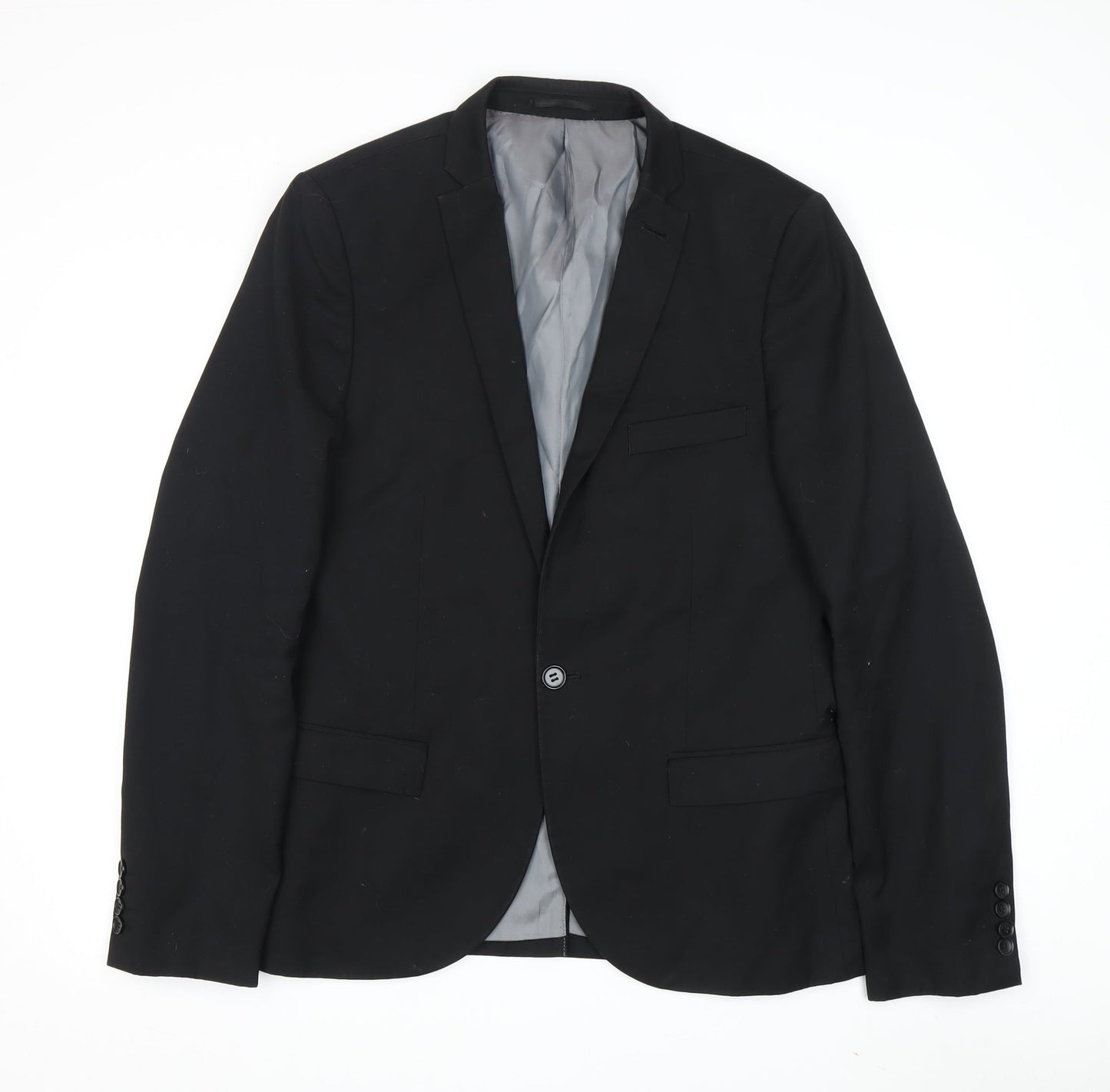Mens UK Size 40 Topman Regular Black Suit Jacket