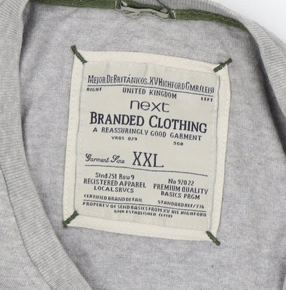 Next Men's Grey Graphic T-Shirt, 2XL, Sporty Style