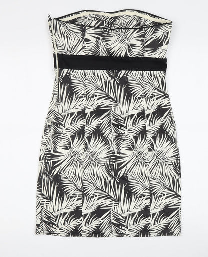 H&M Women’s Black Floral Strapless Dress Size 8