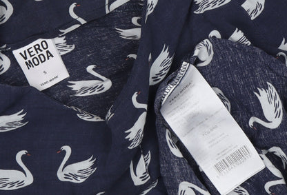 Vero Moda Women's Blue Swan Print T-Shirt, S