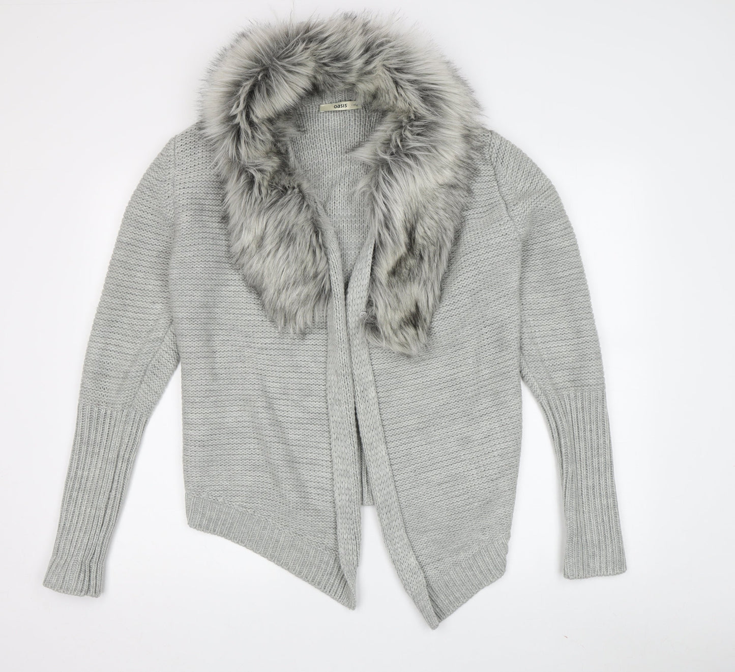 Womens UK Size M Oasis Grey Cardigan Jumper