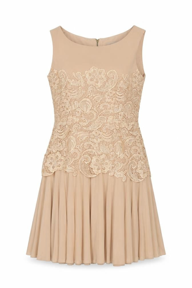 Darling Beige A-Line Sleeveless Women's Dress M