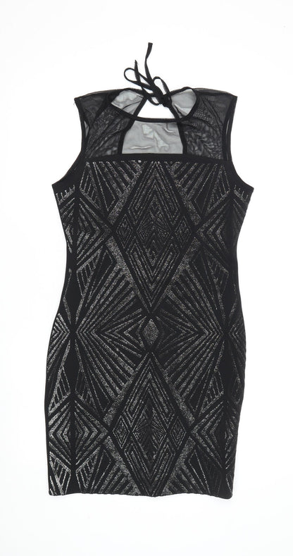 Roman Women's Black Bodycon Party Dress Size 10