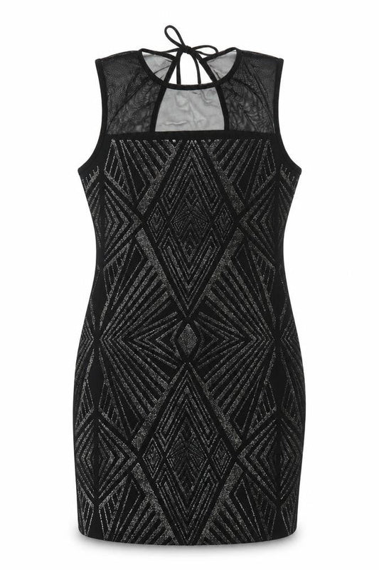 Front view of Roman Women's Black Bodycon Party Dress, size 10