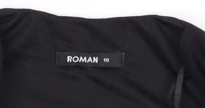 Roman Women's Black Bodycon Party Dress Size 10