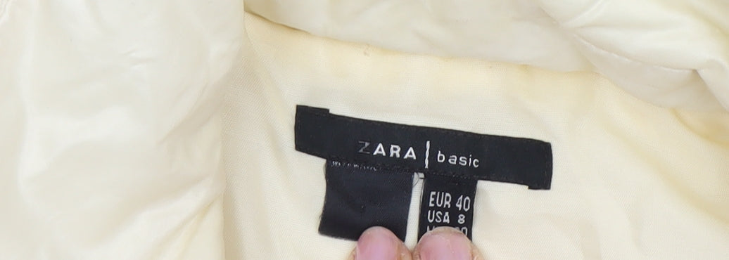 Womens UK Size 12 Zara Ivory Puffer Jacket