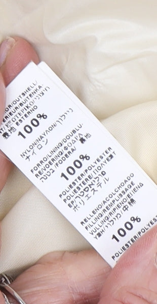 Womens UK Size 12 Zara Ivory Puffer Jacket