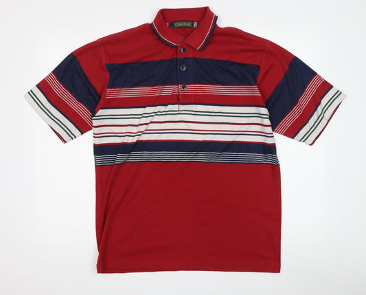 Casa Nova Men's Red Striped Polo Shirt 100 cm