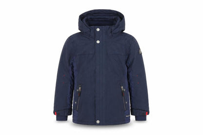 Front view of Gaastra boys’ blue parka jacket, size 10, windproof & waterproof
