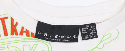 FRIENDS Unisex Adult White Graphic XS T-Shirt