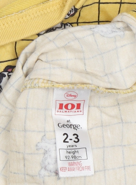 George Girls Yellow 101 Dalmatians T-Shirt, 2-3 Years