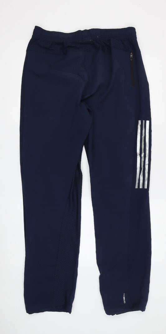 adidas Men's Blue Track Pants M Running Reflective
