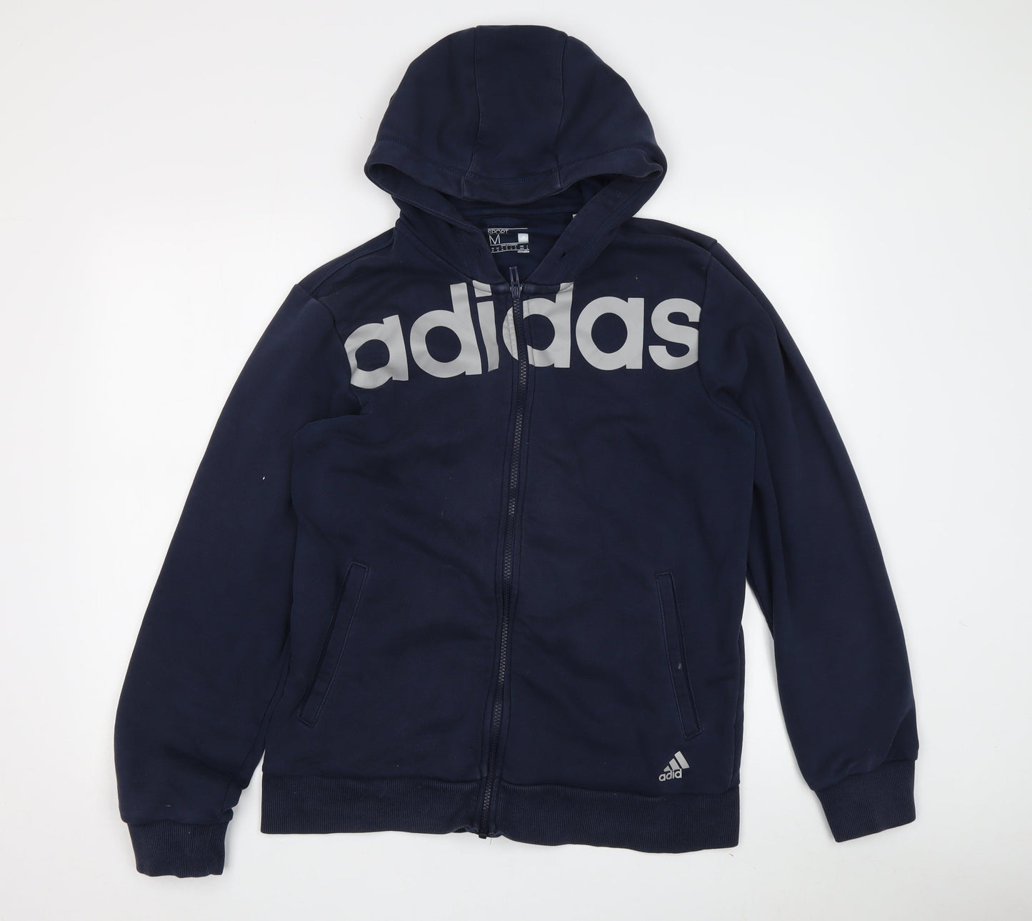 Adidas Men's Blue Full Zip Hoodie - Size M - Sportswear