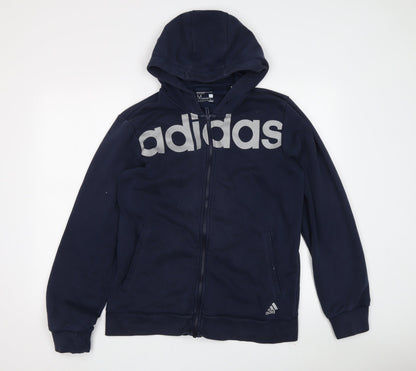 Adidas Men's Blue Full Zip Hoodie - Size M - Sportswear