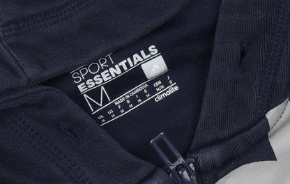 Adidas Men's Blue Full Zip Hoodie - Size M - Sportswear