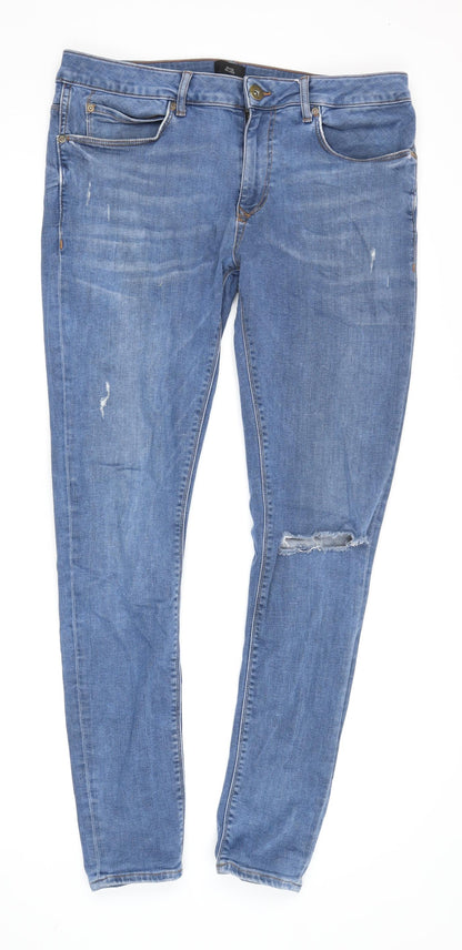 Mens UK Size 34 River Island Slim Fit Skinny Blue Jeans