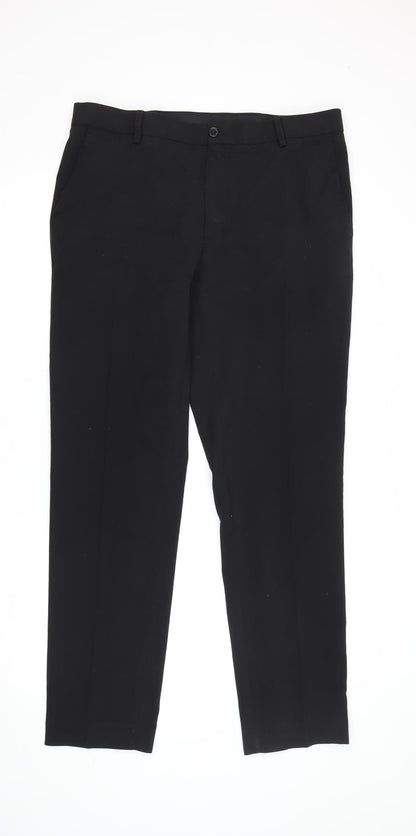 Marks and Spencer Men's Black Slim Dress Trousers