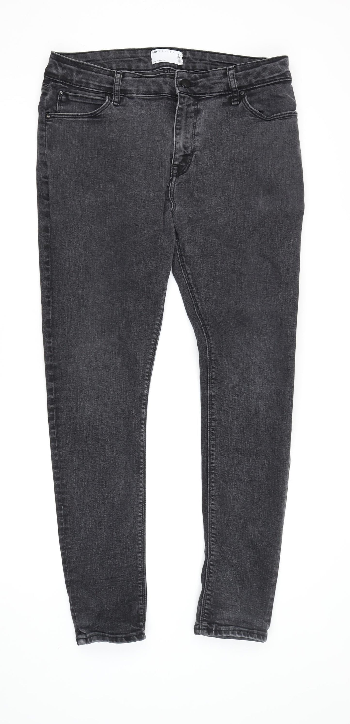 ASOS Men's Black Skinny Jeans, Size 34, Slim Fit