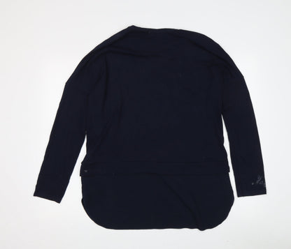 Womens UK Size 12 Warehouse Black Basic T-Shirt