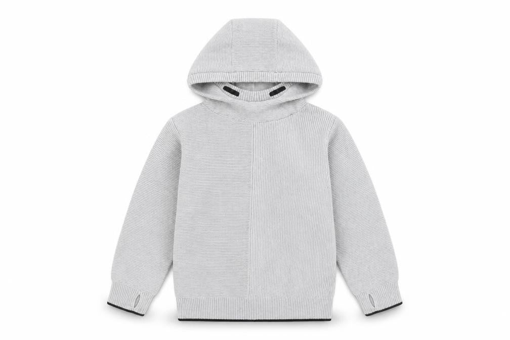 Front view of Next Grey boys’ hoodie, size 6, years, cotton knit pullover