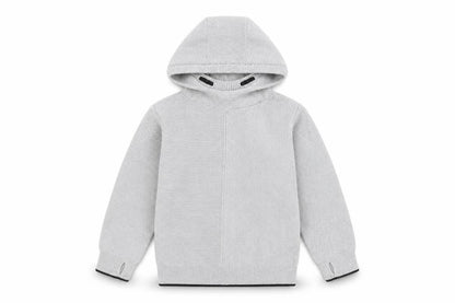 Front view of Next Grey boys’ hoodie, size 6, years, cotton knit pullover