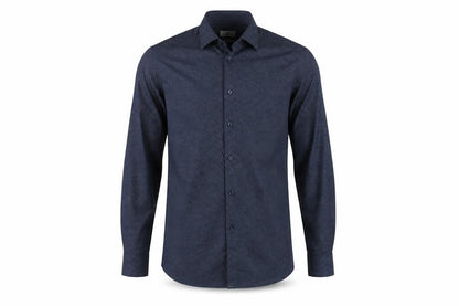 Next Men's Blue Regular Fit Geometric Shirt Size 15.5