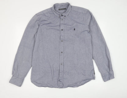 French Connection Men's Grey Long Sleeve Button-Up Shirt