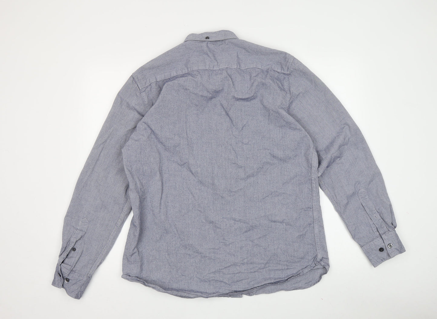 French Connection Men's Grey Long Sleeve Button-Up Shirt